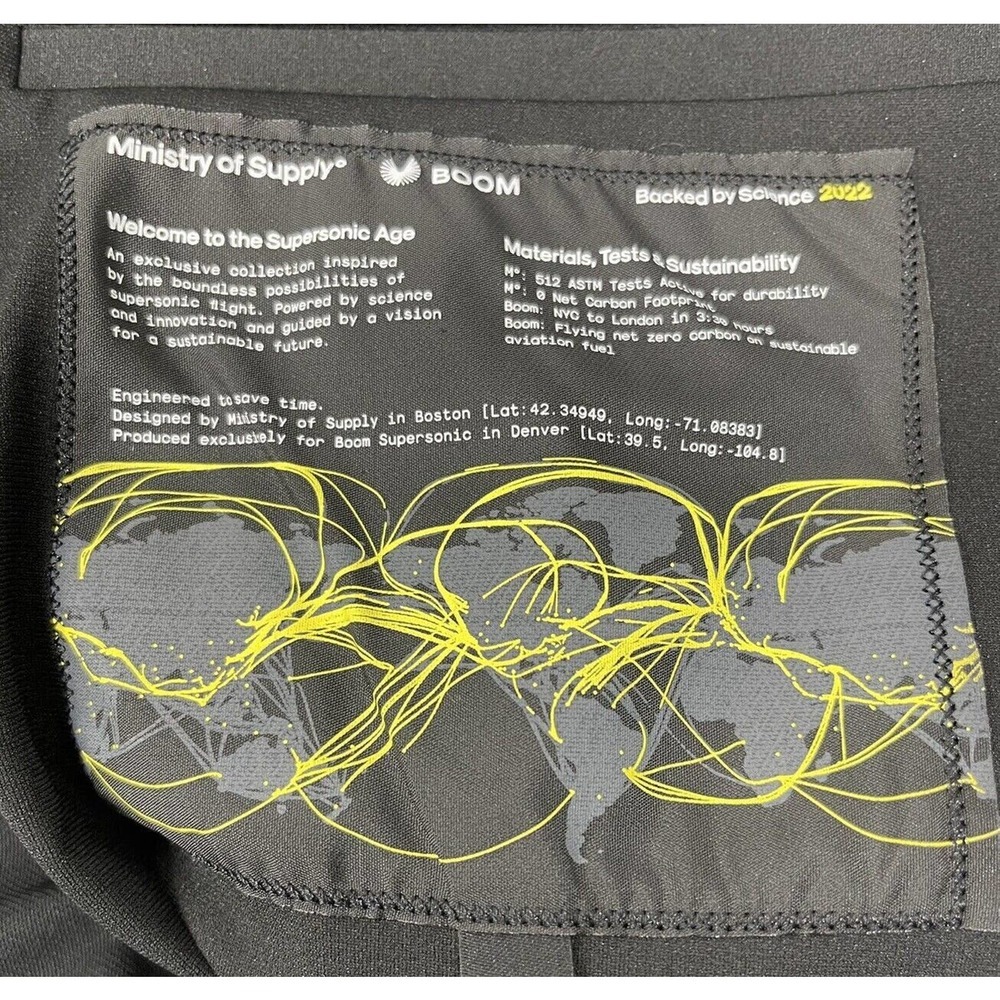 Ministry Of Supply Boom Kinetic Blazer Black Mens S Tailored Fit Two-Button $328 - Picture 10 of 16